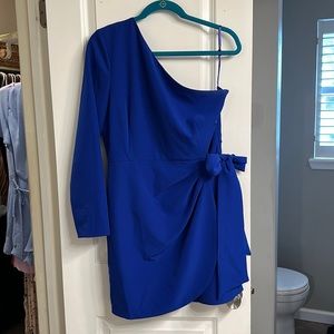 Blue one sleeve dress